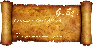 Grosman Szilárd névjegykártya